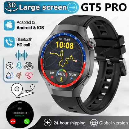 2025 WATCH 5 Smart Watch Men 1.52" HD AMOLED Screen Heart Rate Monitor Bluetooth Call GPS Sport Fitness Tracker Smartwatch Women