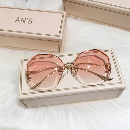 Square Sunglasses Woman Fashion Rimless Gradient Sun Glasses Brand Designer Sunglasses for Women Очки Солнечные Женские Очки