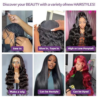 Virgin Human Hair Bundles Body Wave 28 30 32 40 Inch Unprocessed Brazilian Weave 3 4 Bundles Real Natural Black Water Loose Remy