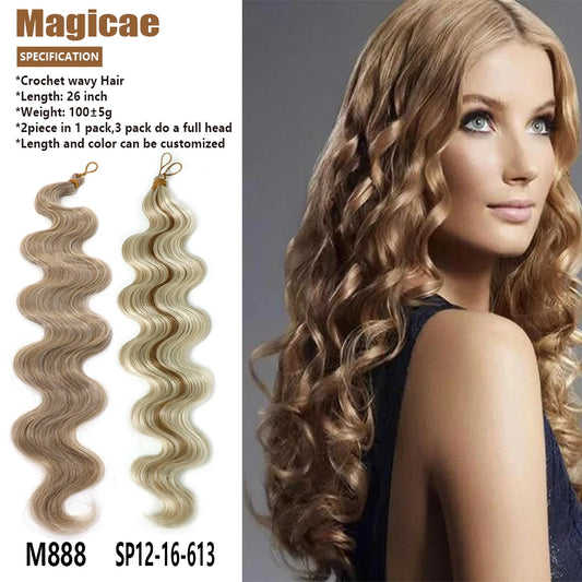 28Inches Crochet Braids Long Body Wave Braiding Hair 2pcs/Lot P12/16/613 High Synthetic Nature Hair Extension Soft Crochet Braid