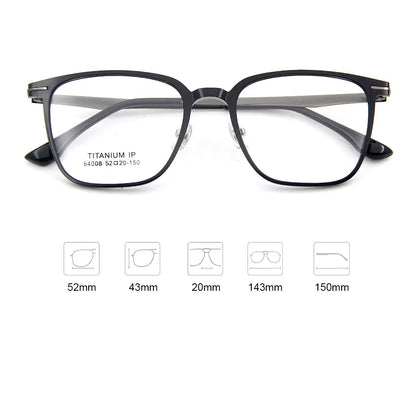 3-in-1 Square Ultralight TR90 Men's Polarized Clip-On Sunglasses & Night Vision Titanium Legs Glasses Frames for Driving 84008