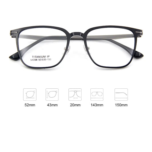 3-in-1 Square Ultralight TR90 Men's Polarized Clip-On Sunglasses & Night Vision Titanium Legs Glasses Frames for Driving 84008