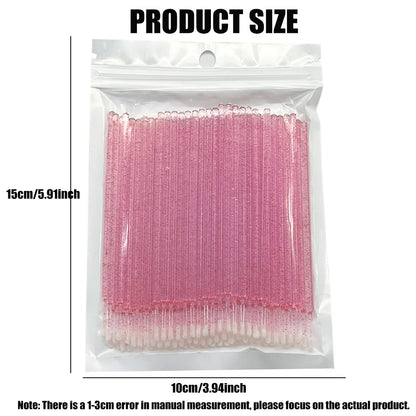 100pcs Eyelash Cleaning Brushes Micro Cotton Swab Individual Removing Makeup Brush Eyelashes Microbrush Beauty Clean Tools