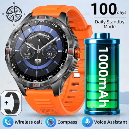 T-Rex 3 Military 1000mAh Battery Smart Watch 10ATM Waterproof GPS Track Compassr Bluetooth Call AMOLED Men Swim Sport Smartwatch