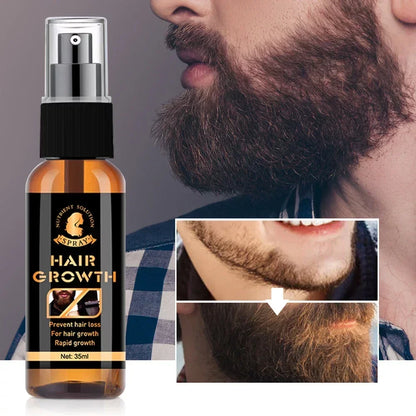 Beard Growth Serum Spray Hair Growing Essential Oil Fast Styling Thicker Longer Fuller Beard Softening Moisturizing Beard Liquid