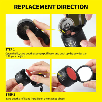 SEVICH Replaceable Hairline Powder Kit Refill Hairline Shadow Powder Root Cover Up Hair Concealer Double Ended Makeup Brush