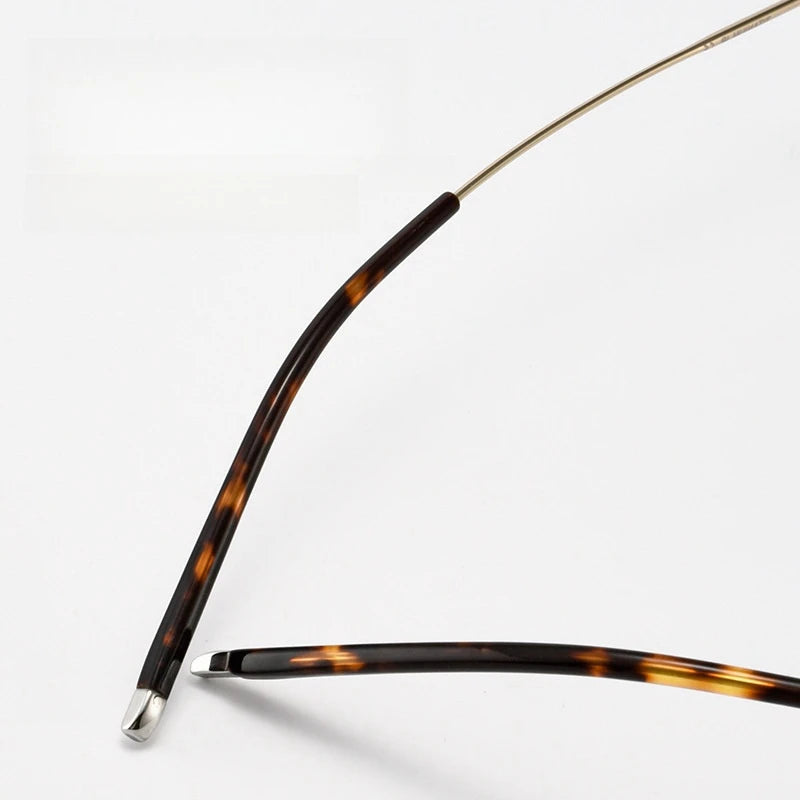 YIMARUILI Business Pure Titanium Men's Half-Frame Glasses Ultra-Light Flexible Square Optical Prescription Eyeglasses Frame 1775