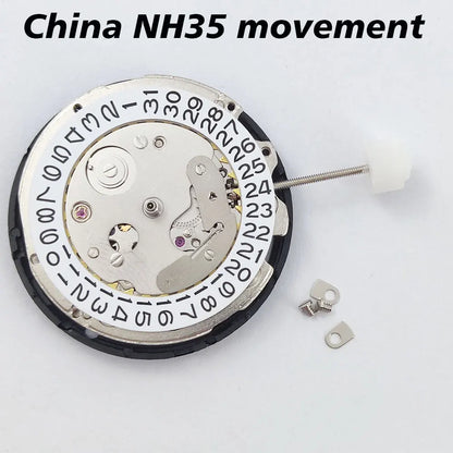 China NH35 Movement Date At 3 o'clock High Accuracy 24 JewelsCalendar High Accuracy Automatic Mechanical NH35A Mechanical MOVT