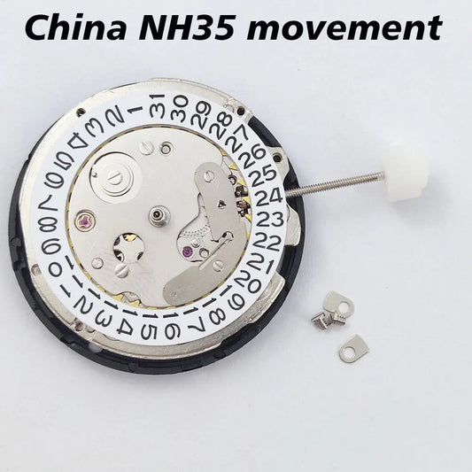 China NH35 Movement Date At 3 o'clock High Accuracy 24 JewelsCalendar High Accuracy Automatic Mechanical NH35A Mechanical MOVT
