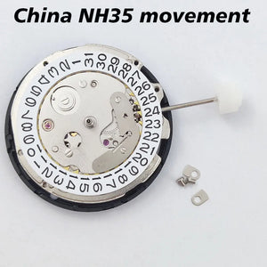 China NH35 Movement Date At 3 o'clock High Accuracy 24 JewelsCalendar High Accuracy Automatic Mechanical NH35A Mechanical MOVT