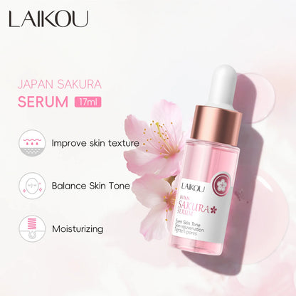 Sakura Whitening Face Serum Anti Aging Fade Fine Lines Tighten Pores Improve Melanin Pigment Dull Moisturizer Brighten Skin Care