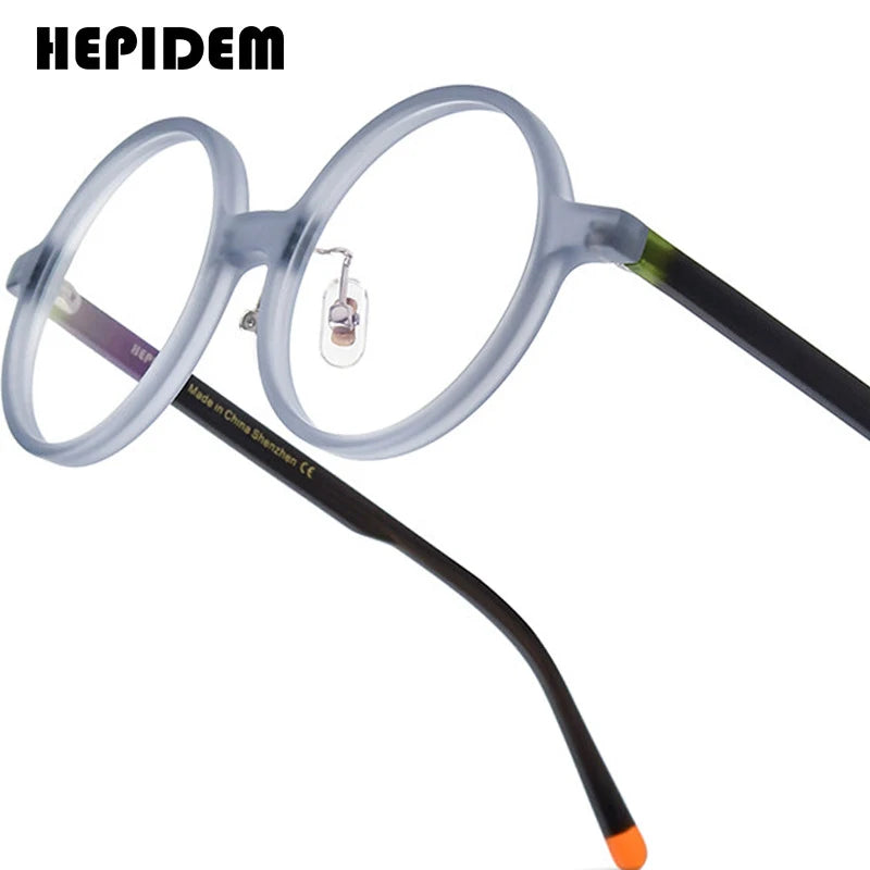 HEPIDEM Acetate Glasses Men Brand Designer Round Women Nerd Eyeglasses Frame Japanese Handmade Spectacles Vintage Eyewear 9191