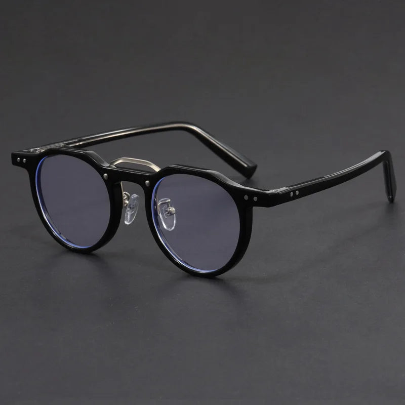 Imitation Acetate Round Glasses Frame Retro Japanese Myopia Optical Eyeglasses frame for Men Women Sturdy Metal inset Eyewear