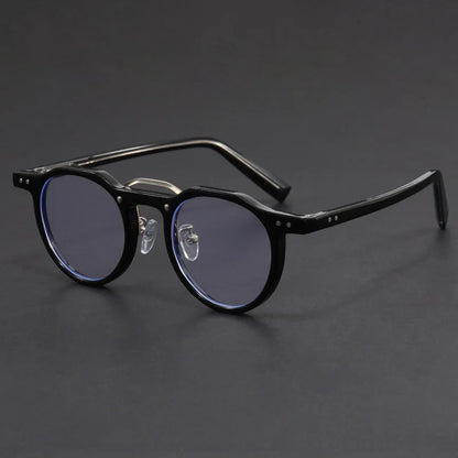 Imitation Acetate Round Glasses Frame Retro Japanese Myopia Optical Eyeglasses frame for Men Women Sturdy Metal inset Eyewear