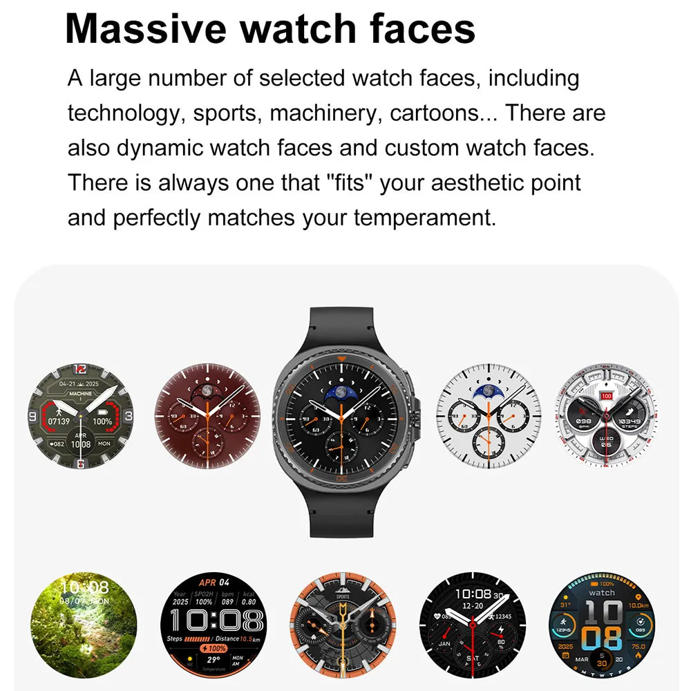 2025 New Watch8 Ultra Smart Watch Classic NFC Health Monitoring GPS Bluetooth Call 3ATM Waterproof HD Smartwatch For IOS Android