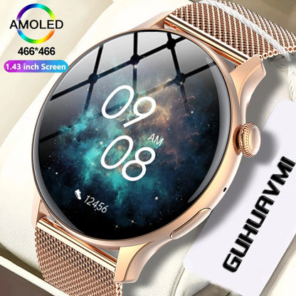 2024 New NFC Smart Watch Women 1.43 Inch AMOLED 466*466 HD Screen Always Display Sport Watch Women Bluetooth Call GPS Smartwatch