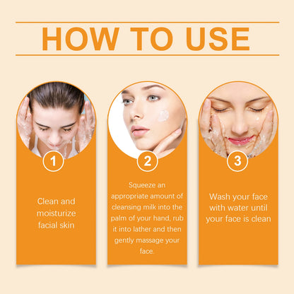 Vitamin C Exfoliating Facial Cleanser Prevent Pore Blockage Gently Remove Makeup Clean Face Dirt Moisturizing Facial Cleanser