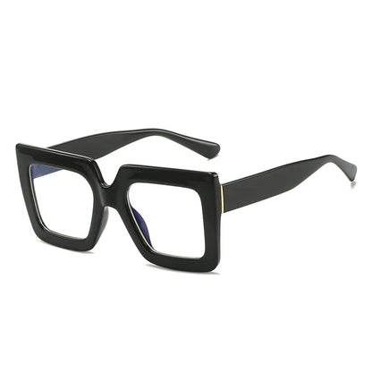 Big Oversized Square Eyeglass Frames Women Trendy Gradients Transparent Computer Optical Lenses Glasses Anti Blue Lens Eyewear