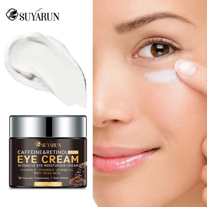 SUYARUN Anti-Aging Eye Cream Vitamin C&E + Caffeine Retinol - Dark Circles Wrinkles Treatment, Firming & Brightening.