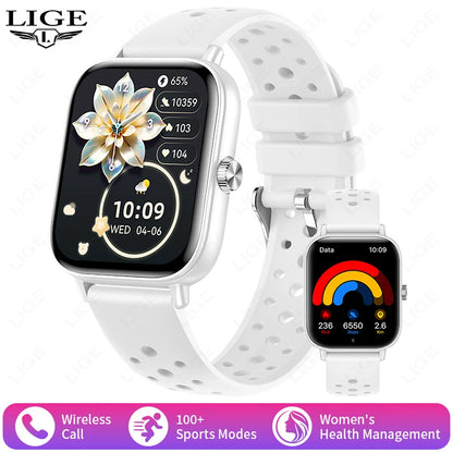 LIGE 2025 Smart Watch Women Bluetooth Call Sport Fitness Tracker Watch Health Monitor Fashion Ladies Men Smartwatch For Android