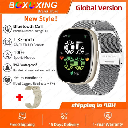 For Huawei Xiaomi Sports Smart Watch Men Women 1.83 Inch AMOLED HD Screen Heart Rate IP68 Waterproof Bluetooth Call Smart Watch
