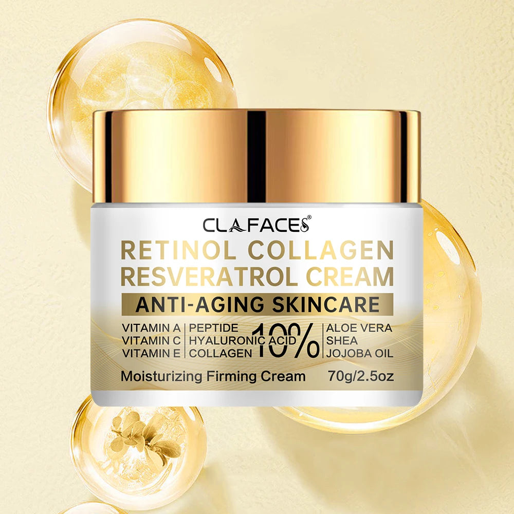 CLAFACES Retinol Cream | Contains 5% Arbutin + Hyaluronic Acid Gold Combination | Super Anti-Aging Cream | Hydrating