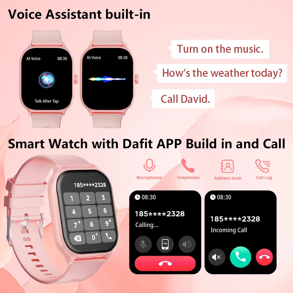 LAXASFIT 2.01“ Bluetooth Call Smart Watch Support 100+ Sports IP68 Waterproof 2024 New Man Woman Message Reminder Smart Watch