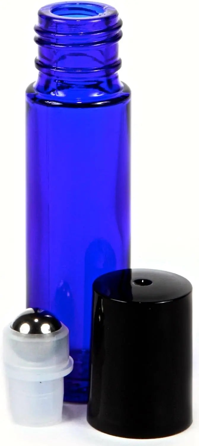 5PCS 10ML  Roller Ball Blue Bottles With Stainless Steel Roller Balls for Perfume Liquid and  Essential Oils Makeup Tools