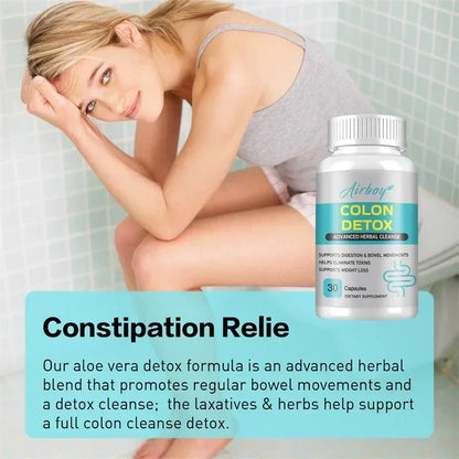 Colon Detox - Supports Digestive Health, Promotes Colon Cleansing and Detoxification, Relieves Constipation, and Provides Energy