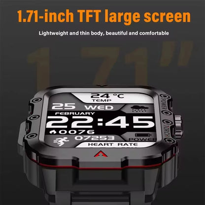 New Rugged Military GPS Track Smart Watch Men Bluetooth Call Health Monitor AI Voice Sports 3ATM IP68 Swim Waterproof Smartwatch