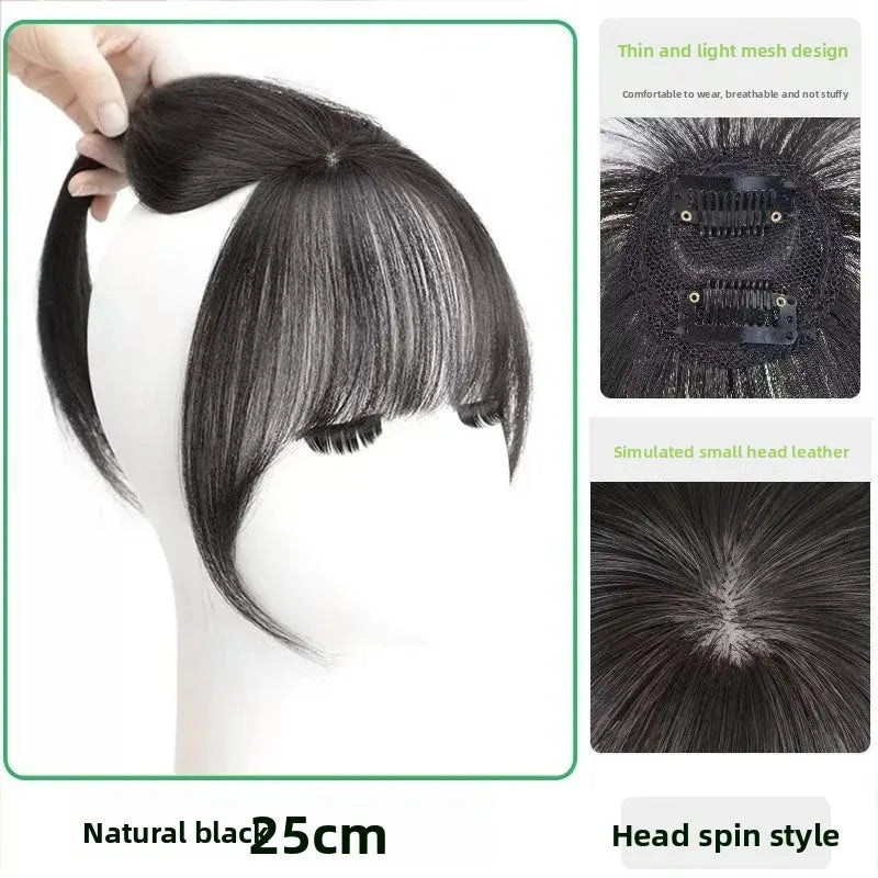 Natural Female Parting Hair Frontal Piece 3D Simulation Thickened Baldness Treatment Mid Split High Forehead Hair Extension