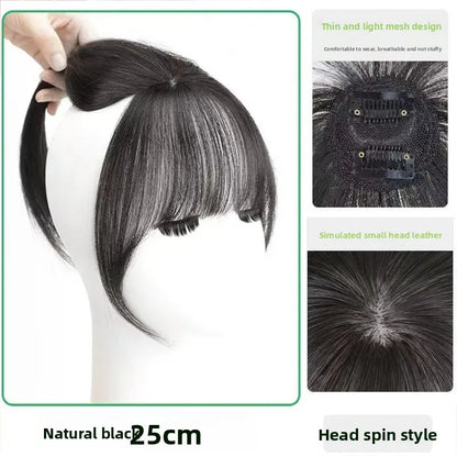 Natural Female Parting Hair Frontal Piece 3D Simulation Thickened Baldness Treatment Mid Split High Forehead Hair Extension