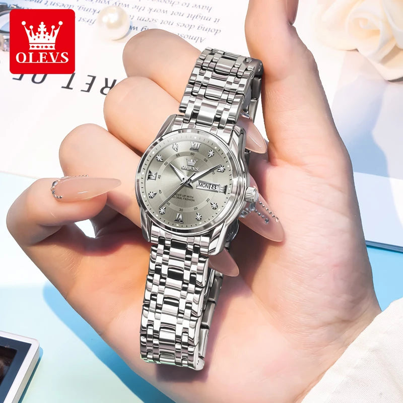 OLEVS 5513X Perfume Womens Watch Original Quartz Watch Waterproof Luminous Day Date Ladies Watches Fragrant Watch Gift New Reloj