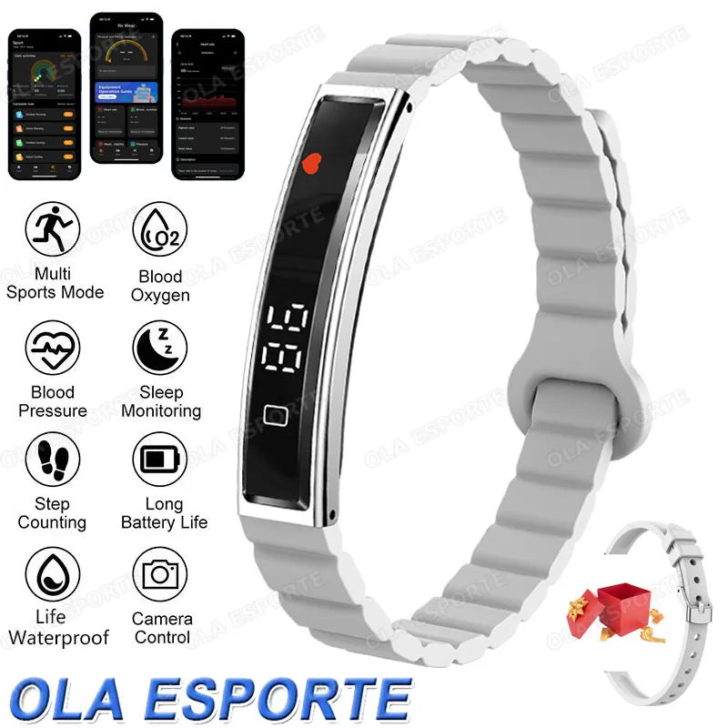 New Smart Bracelet Women Smartwatch Men Heart Rate Blood Oxygen Waterproof Sport Smart Band Watch For Android IOS Ladies Gift