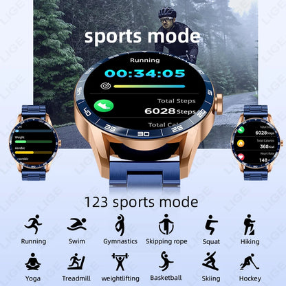 LIGE New 1.38" HD Smart Watch Men Bluetooth Call Men Women Watches Health Monitoring Sports Pedometer IP68 Waterproof Smartwatch