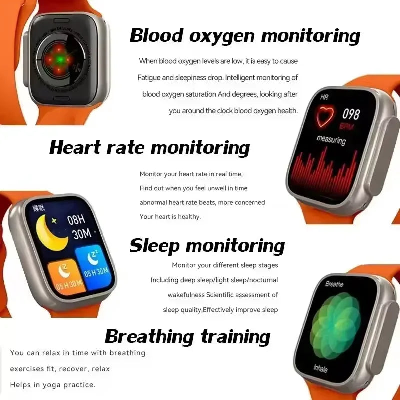 7 Watch Straps New S100 Ultra Smartwatch 2.2 HD Amoled Circular Screen ECG Monitoring Reloj inteligente with Protective Case