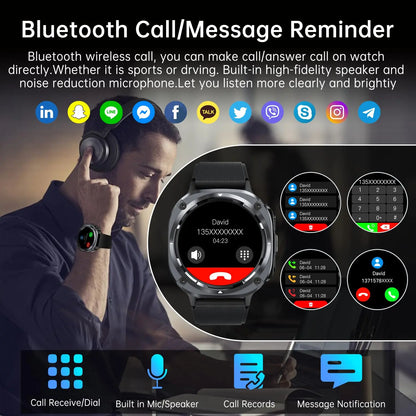 2025 New Watch 7 Ultra Men Smart Watch GPS Heart Rate Blood Oxygen Monitoring AMOLED Voice Call IPX8 LED Flashlight Smartwatch