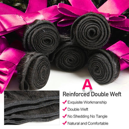 Kinky Curly Human Hair Bundles Deal 100% Unprocessed Brazilian Deep Curly Hair Weave Soft Remy Hair Extensions Tissage Natural