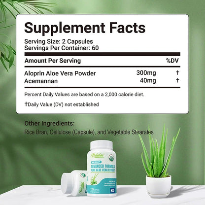 Aloe Vera Capsules - Support Gut Health & Digestive Comfort, Balance Stomach Acid Levels, Immune Support