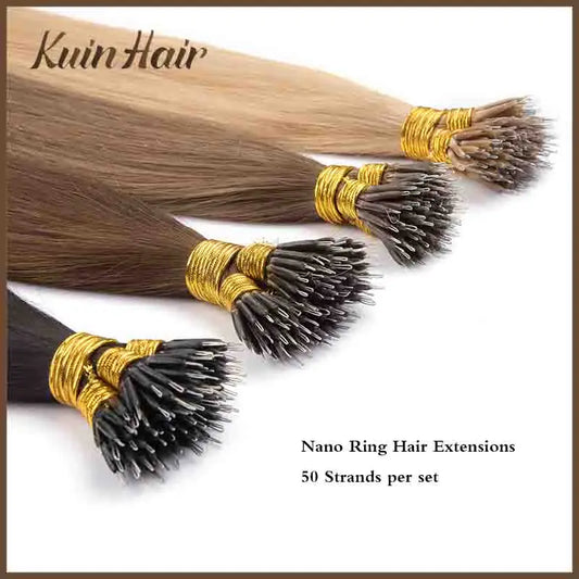 Nano Ring Micro Bead Loop Human Hair Extention 100% Real Remy Hair Natural Machine Made Straight Keratin Capsules Microring Hair
