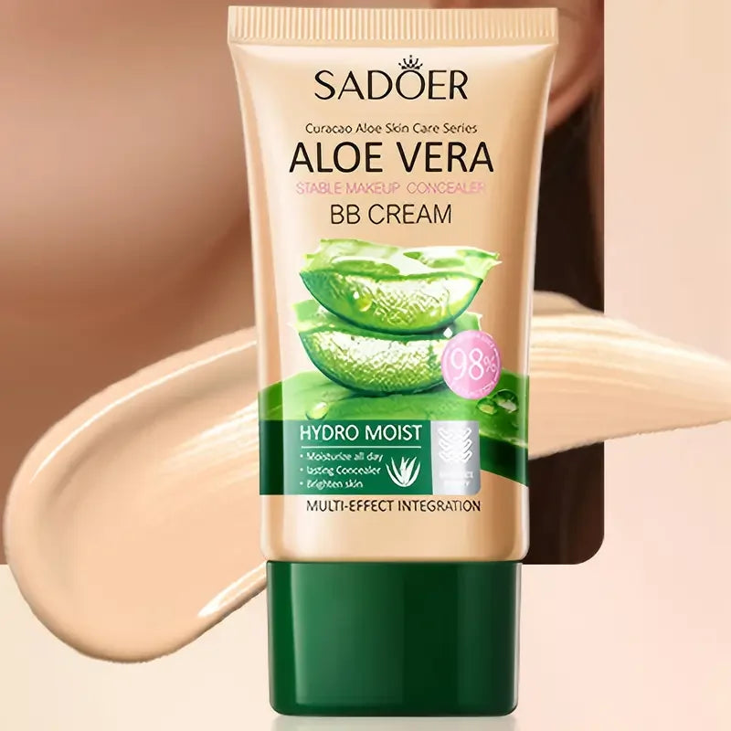 Aloe Vera BB Cream-Hydrating & Concealing Collagen Full Coverage Foundation Makeup,Long-Lasting,Lightweight Coverage Concealer