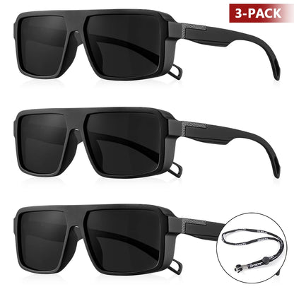 CRIXALIS 3 Pieces Outdoor Polarized Sunglasses Men Women Fashion Sport Fishing Sun Glasses Male Square Driving Shades UV400