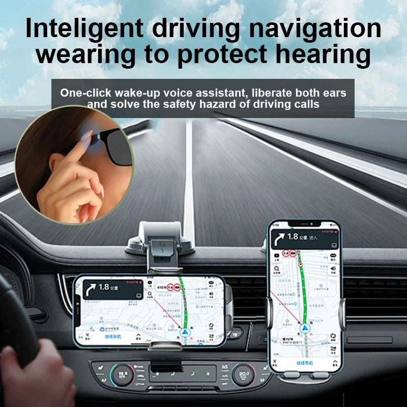 LIGE Fashion AI Smart Bluetooth Glasses Voice Assistant Bluetooth Call Playing Music Men Women Smart Sunglasses Camera Control