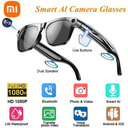 Xiaomi 4K AI Smart Glasses With 100MP Camera Chat GPT Touch Sport Sunglasses Bluetooth Call Video Music Player For Men Women