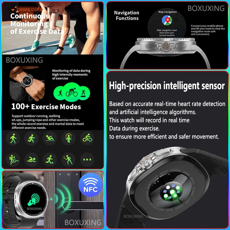 2025 New Watch 8 Classic GPS Trackr Smart Watch Men Woman Compass NFC Custom Dial 460*460 AMOLED Bluetooth Call Sport Smartwatch