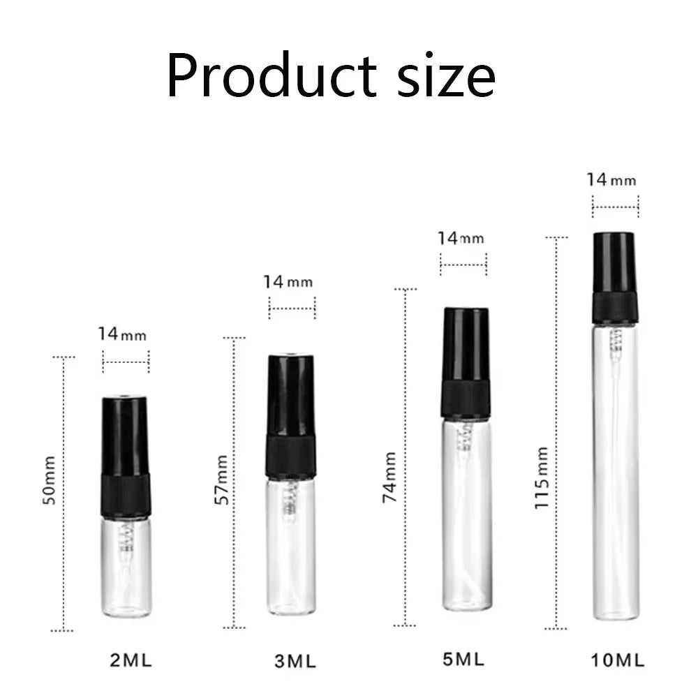 50PCS  2/3/5/10ml refillable glass spray bottles with 4 free accessories cosmetic containers  perfume