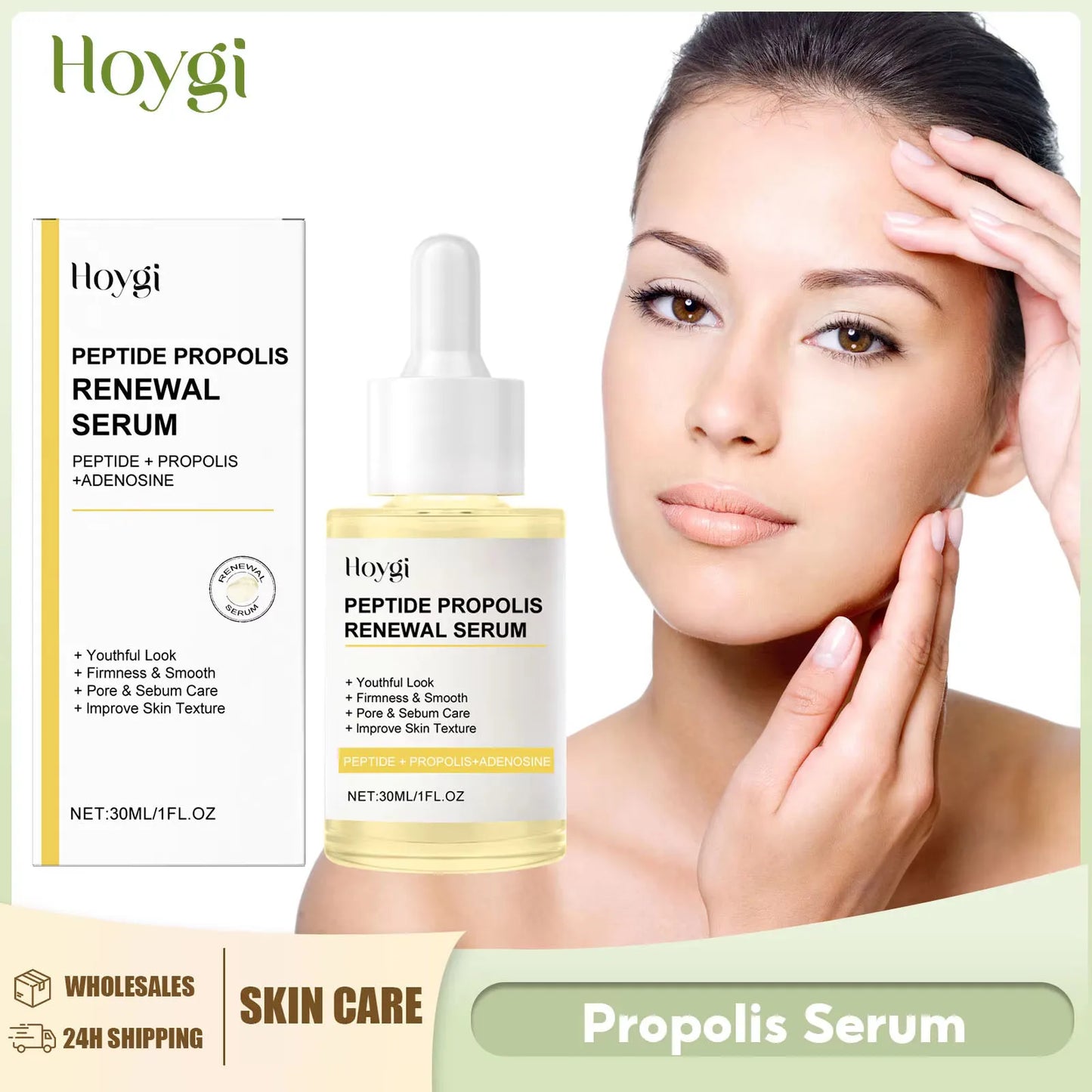Peptide Propolis Face Serum Reduce Dryness Firming Lifting Anti Redness Renewal Smoothing Nourishing Repair Damaged Skin Essence