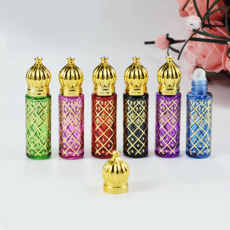 8ml Perfume Rolling Bead Bottles Electroplating Process Refillable Travel Use Portable Essential Oil Perfume Subpackage Bottles