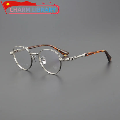 Eyeglass Frame For Women Reading Glasses Designer Luxury Brand Prescription Fashion Titanium Men Retro Round Optical Eyewear