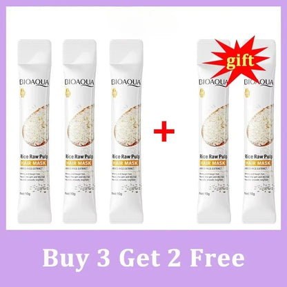 Rice Magical Keratin Hair Mask 5 Seconds Repair Damaged Frizzy Hairs Soft Smooth Shiny Moisturizing Nourish Hair Root Care